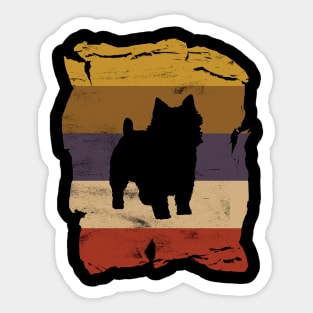 Norwich Terrier Distressed Vintage Retro Silhouette Sticker